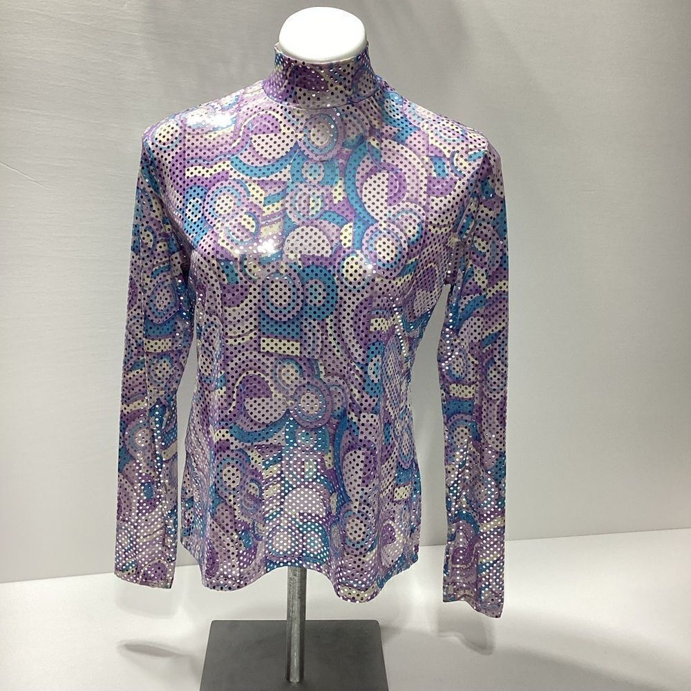 Hobby Horse Clothing Co Inc. Glitter Purple Long Sleeve Horse Show Shirt M